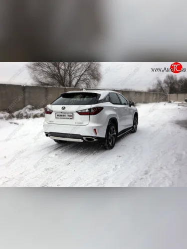 Защита задняя центральная овальная нержавейка75*42 мм, кроме F-Sport ТСС Тюнинг Lexus RX  200T - RX450H  AL10