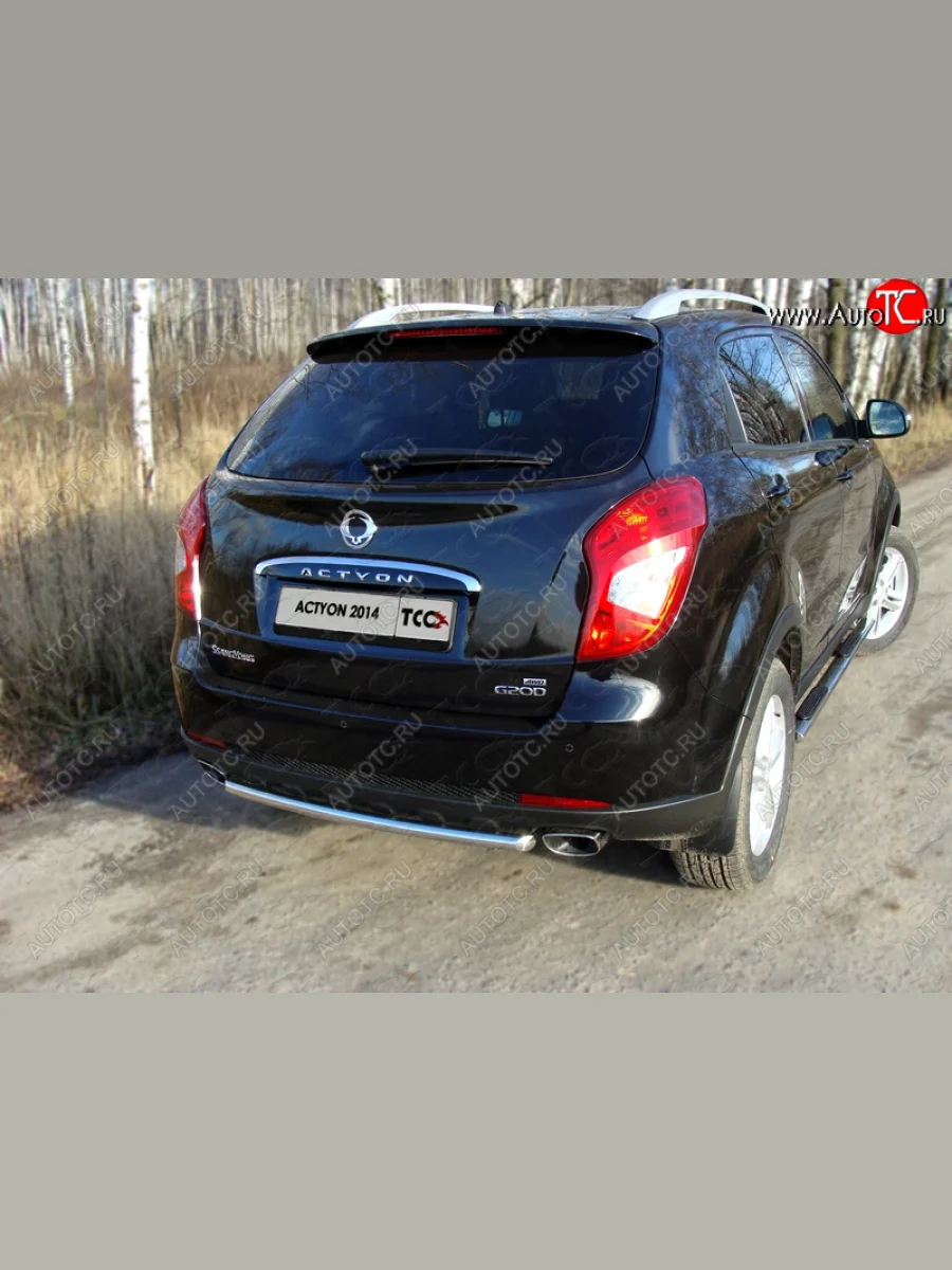 Защита задняя (центральная нержавейка 42,4 мм) ТСС Тюнинг SSANGYONG Actyon рестайлинг (2013-2021)  с доставкой в г. Керчь