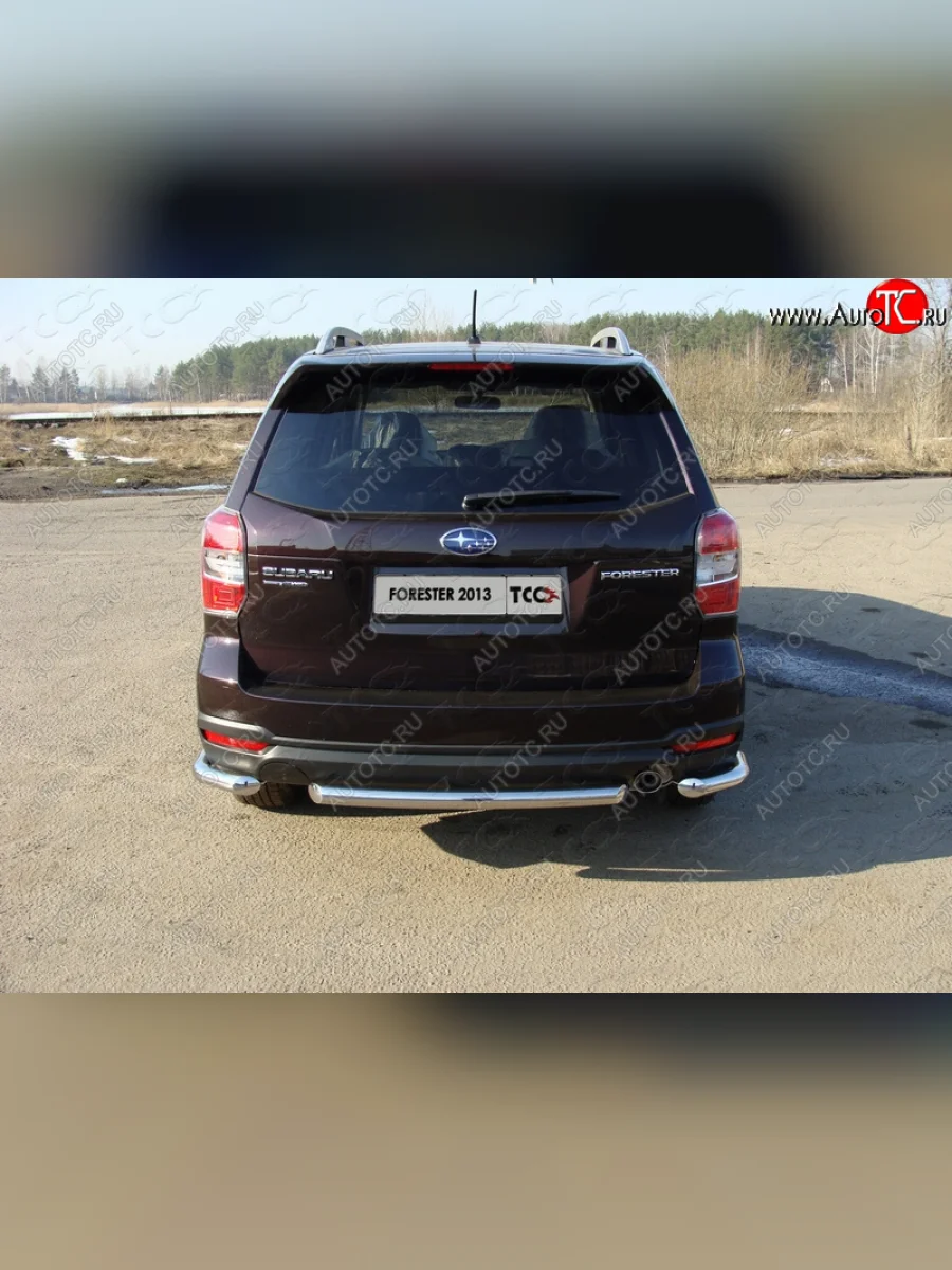 Защита задняя (центральная нержавейка 60,3 мм) ТСС Тюнинг Subaru Forester SJ дорестайлинг (2012-2016)  в Керчи Республика Крым