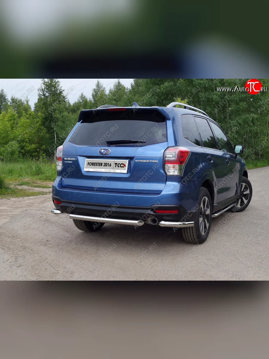 Защита задняя (центральная нержавейка 60,3 мм) ТСС Тюнинг  Subaru Forester (2016-2019) SJ  с доставкой в г. Керчь