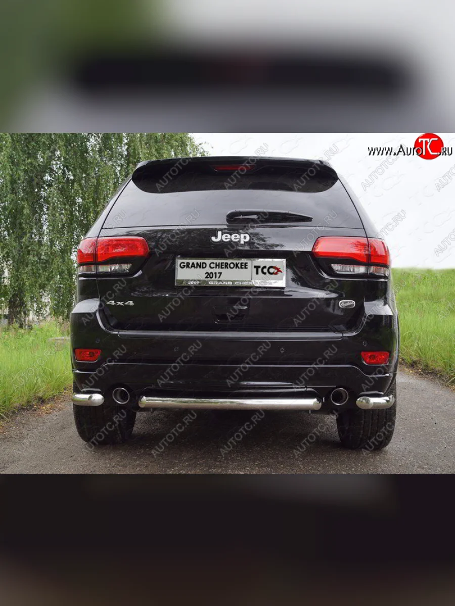 Защита задняя (центральная нержавейка 60,3 мм) ТСС Тюнинг  Jeep Grand Cherokee (2013-2018) WK2  с доставкой в г. Керчь