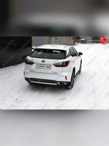 Защита задняя (центральная нержавейка 60,3 мм) кроме F-Sport ТСС Тюнинг Lexus RX  200T - RX450H  AL10