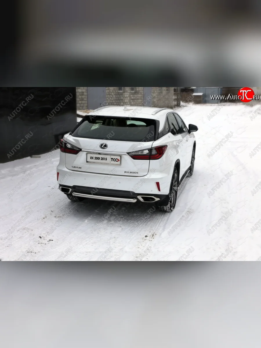 Защита задняя (центральная нержавейка 60,3 мм) кроме F-Sport ТСС Тюнинг Lexus RX 200T AL20 дорестайлинг (2015-2017)  в Керчи Республика Крым