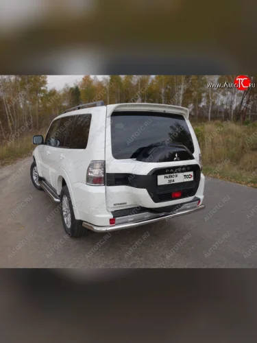 Защита задняя (центральная нержавейка 60,3 мм) ТСС Тюнинг Mitsubishi Pajero  4 V90 (2014-2020) 2-ой рестайлинг
