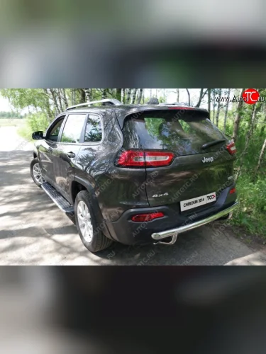 Защита задняя (центральная нержавейка 60,3*42,4 мм) ТСС Тюнинг Jeep Cherokee  KL (2014-2017) дорестайлинг
