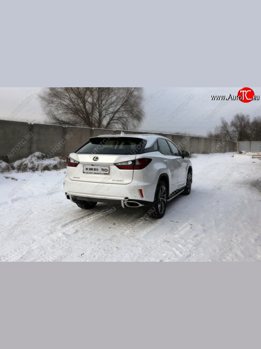 Защита задняя (центральная, нержавейка 60,3*42,4 мм) кроме F-Sport ТСС Тюнинг Lexus RX300 XU30 дорестайлинг (2003-2006)  в Керчи Республика Крым