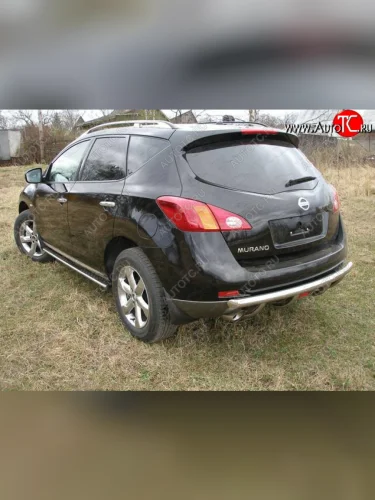 Защита задняя (центральная, нержавейка d60,3*42,4 мм) ТСС Тюнинг (центральная) Nissan Murano  2 Z51 (2010-2016) рестайлинг
