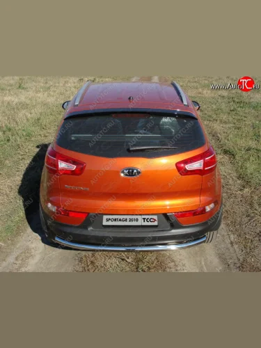 Защита задняя (центральная, нержавейка d60,3 мм) ТСС Тюнинг (центральная) KIA Sportage  3 SL (2010-2014) дорестайлинг