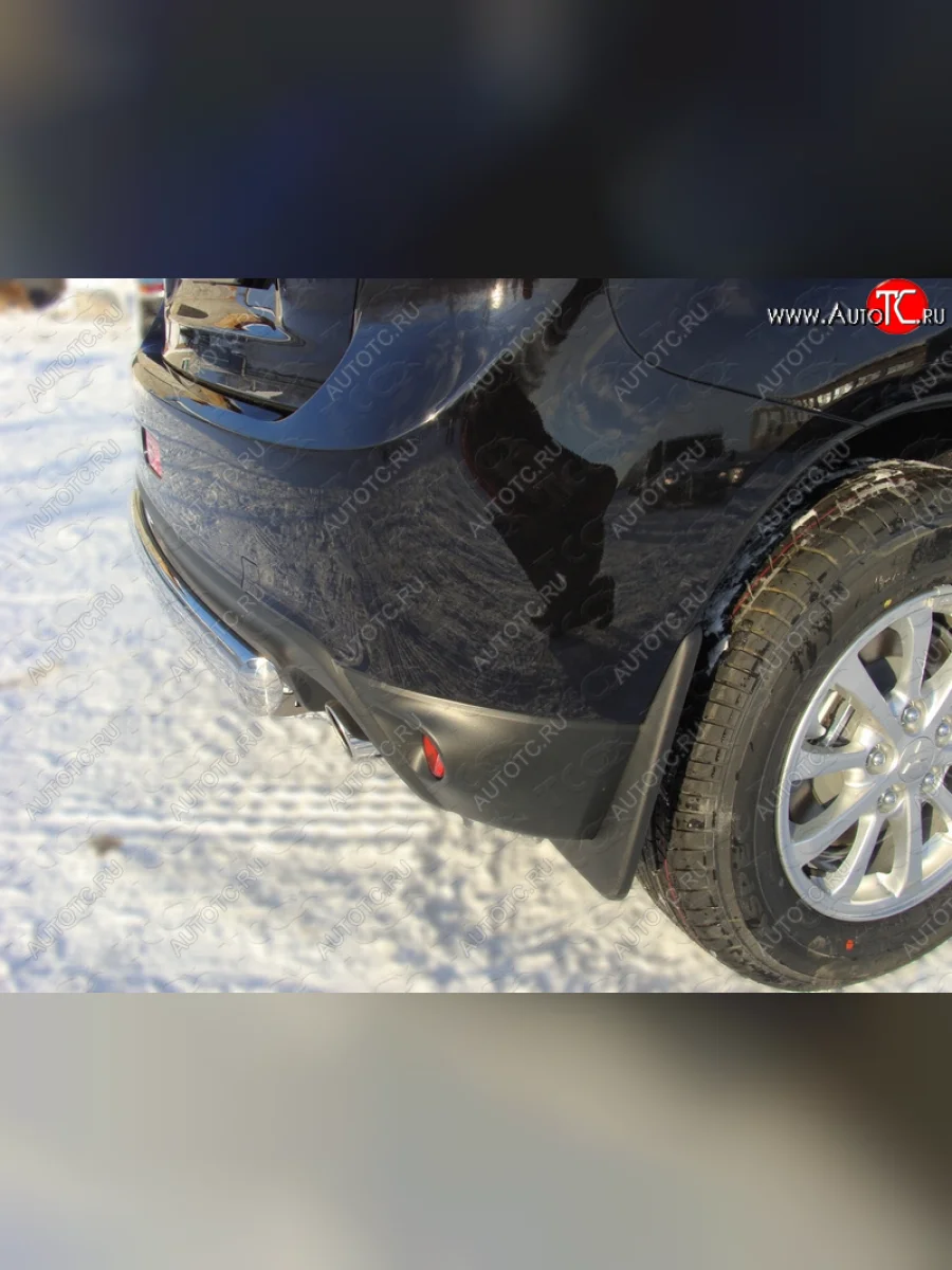 Защита задняя (центральная, нержавейка d75*42 мм) ТСС Тюнинг  Mitsubishi ASX (2013-2016) (центральное)  с доставкой в г. Керчь