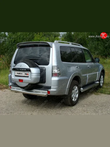 Защита задняя (центральная, нержавейка d75*42 мм) ТСС Тюнинг (центральная) Mitsubishi Pajero  4 V90 (2011-2015) 1-ый рестайлинг
