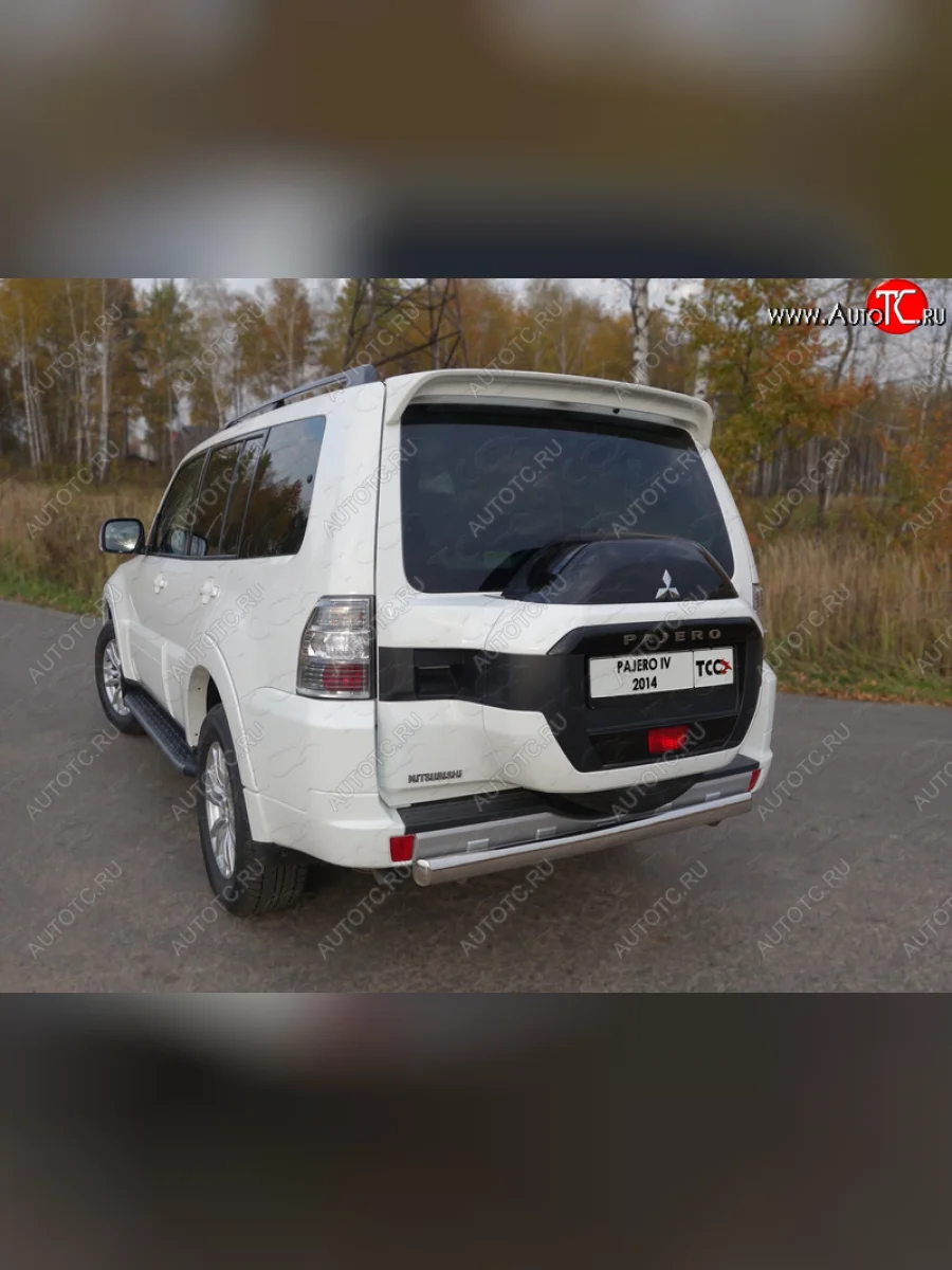 Защита задняя (центральная, нержавейка d75*42 мм) ТСС Тюнинг Toyota RAV4 XA40 5 дв. рестайлинг (2015-2019) (центральная)  с доставкой в г. Керчь