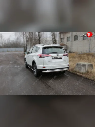 Защита задняя (центральная, нержавейка d75*42 мм) ТСС Тюнинг (центральная) Toyota RAV4  XA40 (2015-2019) 5 дв. рестайлинг