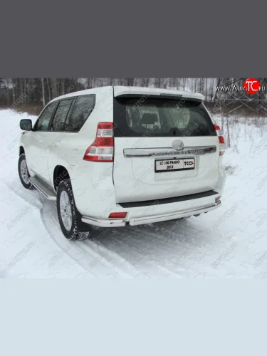 Защита задняя (центральная, нержавейка d75*42 мм) ТСС Тюнинг (центральная) Toyota Land Cruiser Prado  J150 (2013-2017) 1-ый рестайлинг