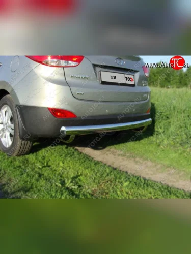 Защита задняя (центральная, нержавейка d75*42 мм) ТСС Тюнинг (центральная) Hyundai IX35  LM (2009-2018) дорестайлинг, рестайлинг
