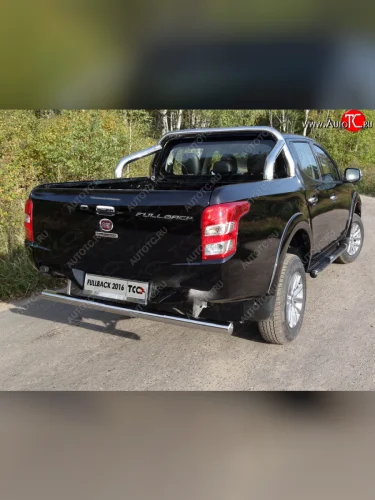 Защита задняя без заднего бампера (центральная d76,1 мм), ТСС Тюнинг (центральная) Fiat Fullback (2016-2018)