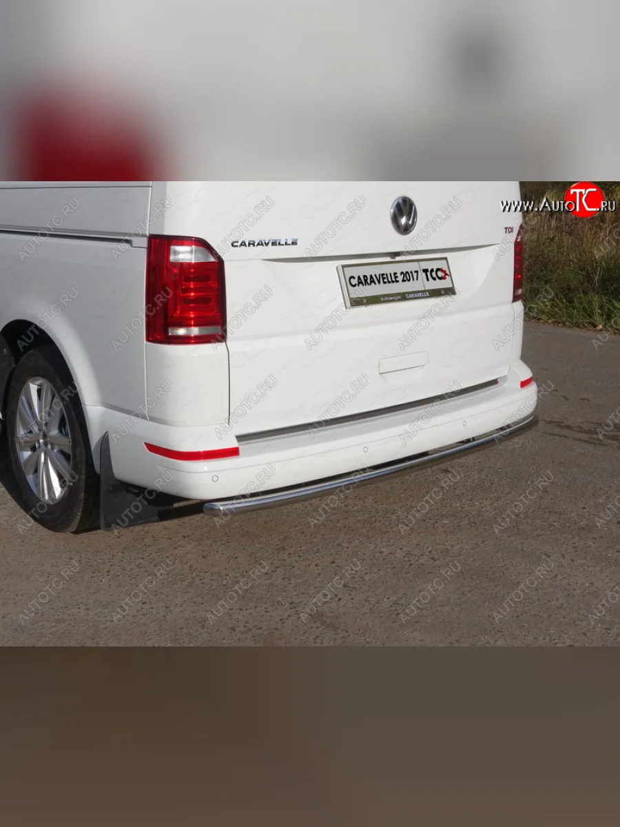 Защита задняя (нержавейка 42,4 мм), ТСС Тюнинг  Volkswagen Caravelle (2015-2019) T6  с доставкой в г. Керчь