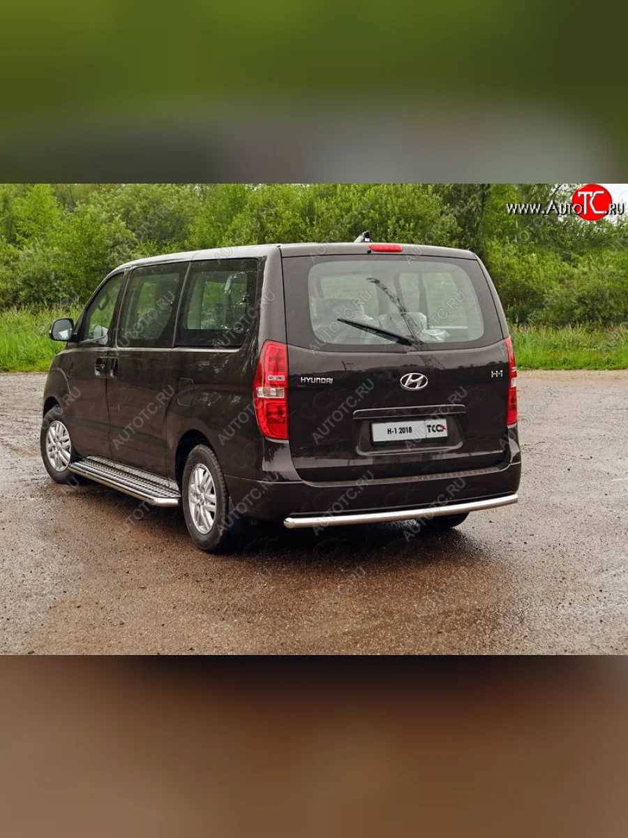 Защита задняя (центральная нержавейка 60,3 мм), ТСС Тюнинг  Hyundai Starex/Grand Starex/H1 (2017-2022) TQ (центральная)  с доставкой в г. Керчь