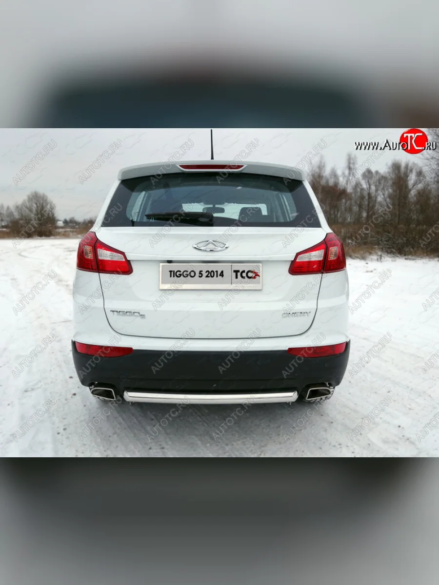 Защита задняя (нержавейка 60,3 мм), ТСС Тюнинг  Chery Tiggo 5 (2014-2017) (T21)  с доставкой в г. Керчь