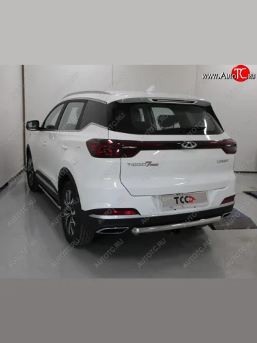 Защита задняя (нержавейка 60,3 мм, 2WD), ТСС Тюнинг Chery Tiggo 7 PRO (2019-2025)