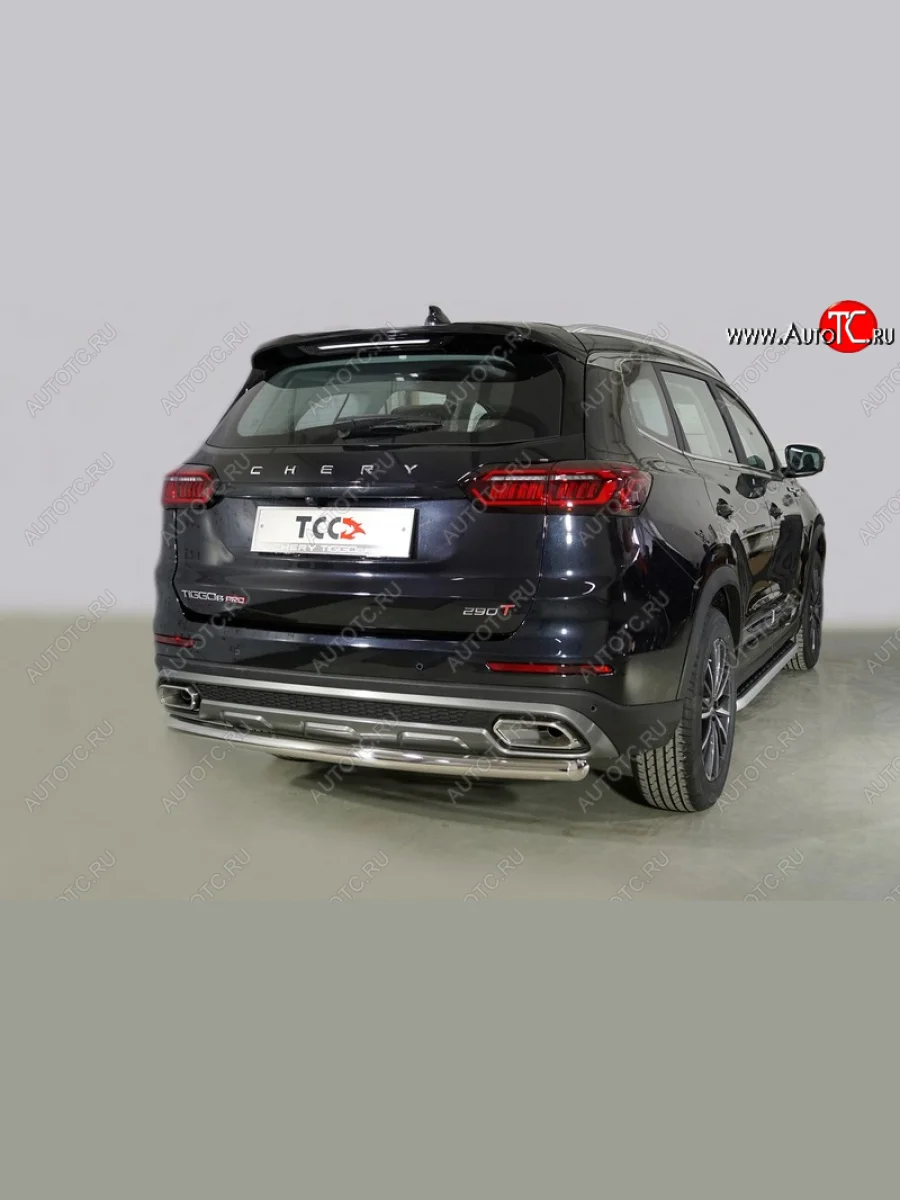 Защита задняя (нержавейка 60,3 мм), ТСС Тюнинг  Chery Tiggo 8 PRO (2021-2025)  с доставкой в г. Керчь