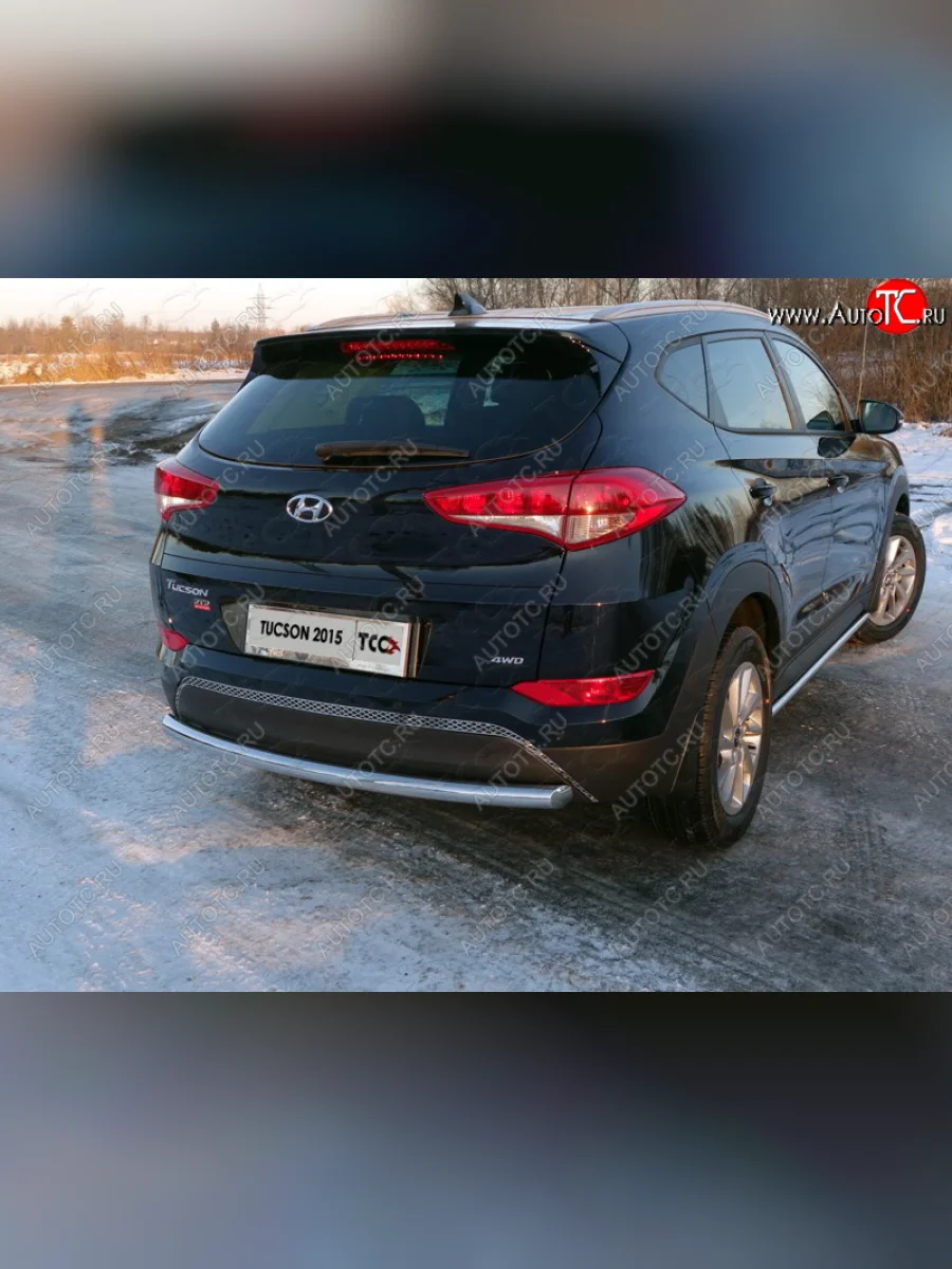 Защита задняя (нержавейка 60,3 мм) ТСС Тюнинг Hyundai Tucson TL дорестайлинг (2015-2018)  в Керчи Республика Крым