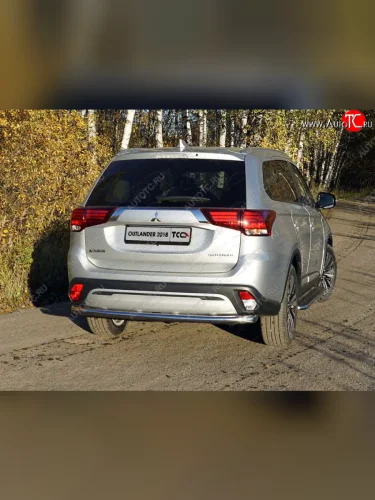Защита задняя (нержавейка 60,3 мм) ТСС Тюнинг Mitsubishi Outlander  GF (2018-2022) 3-ий рестайлинг