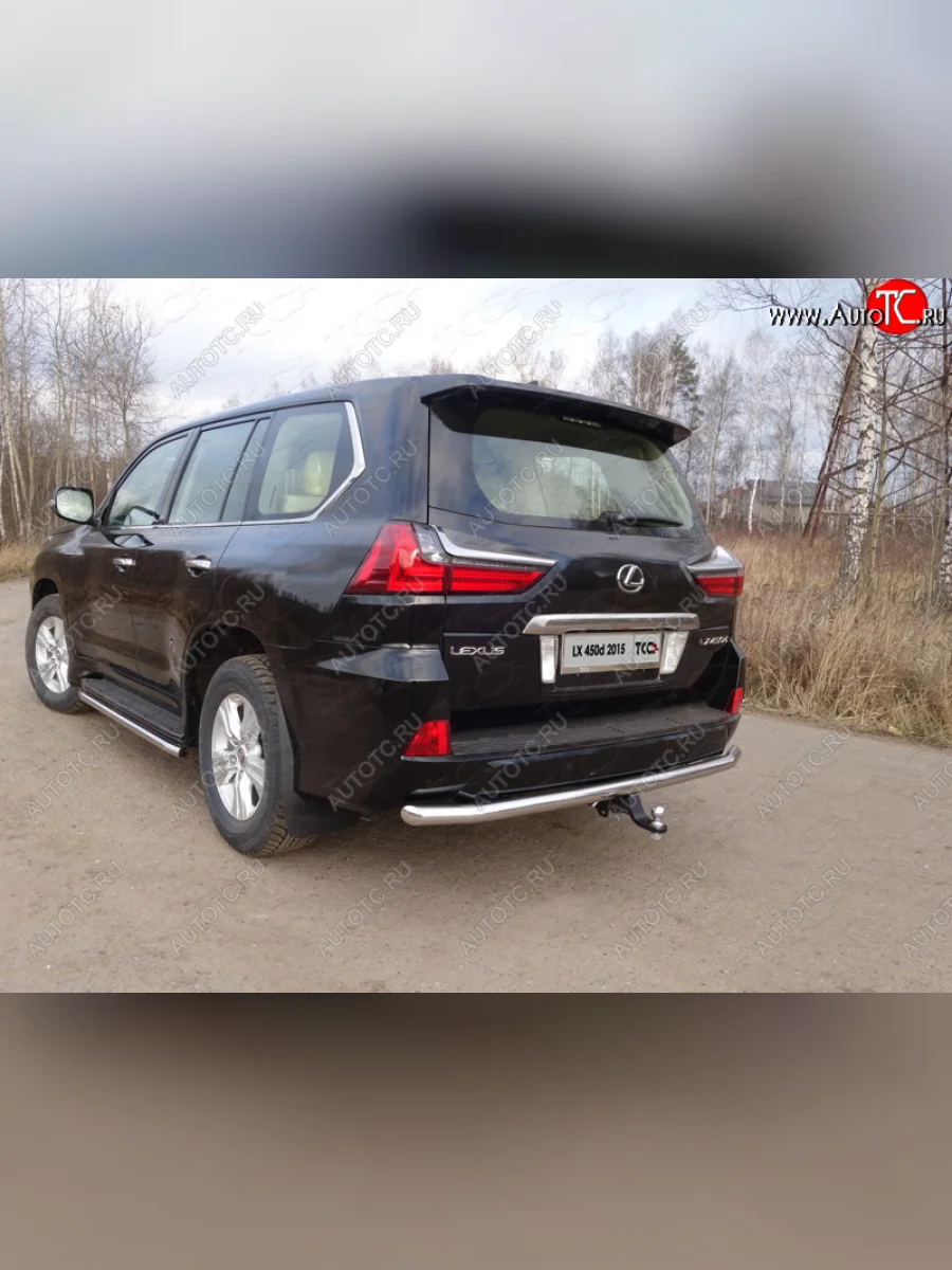 Защита задняя (нержавейка 60,3 мм) кроме F-Sport ТСС Тюнинг Lexus LX450d J200 2-ой рестайлинг (2015-2022)  с доставкой в г. Керчь