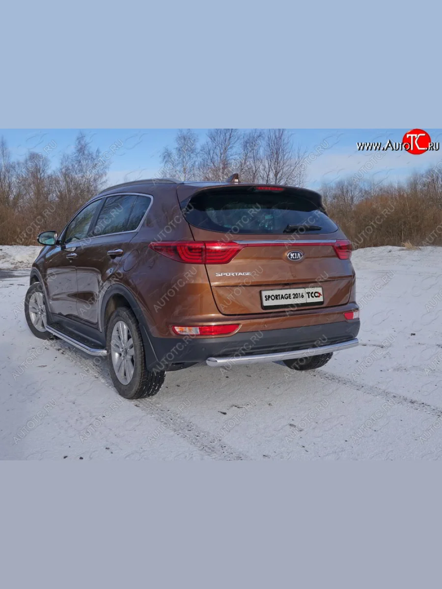 Защита задняя (нержавейка 60,3 мм) ТСС Тюнинг  KIA Sportage (2016-2018) 4 QL  в Воронеже Воронежской области