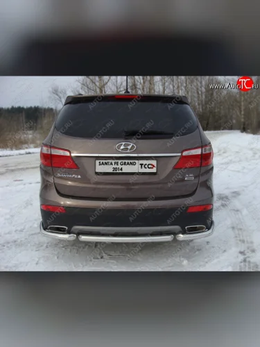 Защита задняя (нержавейка 60,3 мм) ТСС Тюнинг Hyundai Santa Fe  DM (2012-2016) дорестайлинг