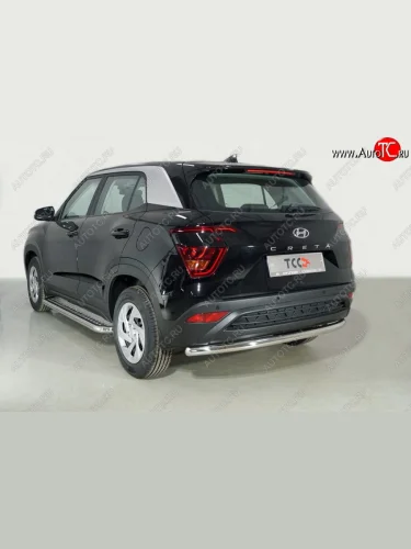 Защита задняя (нержавейка 60,3 мм) ТСС Тюнинг Hyundai Creta  SU (2020-2022)