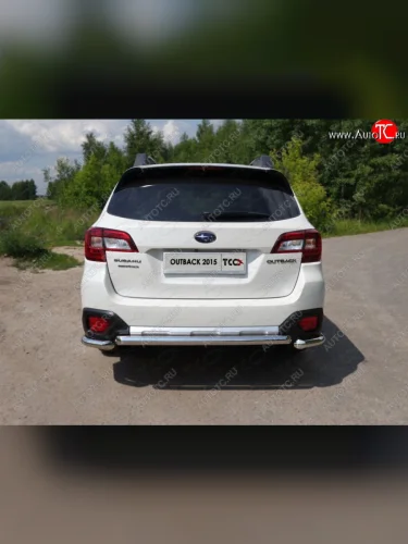 Защита задняя (нержавейка 60,3 мм) ТСС Тюнинг Subaru Outback  BS/B15 (2014-2018) дорестайлинг универсал
