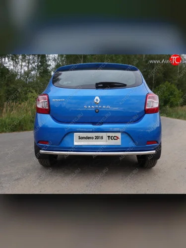 Защита задняя (нижняя d42,4 мм) ТСС Тюнинг (нижняя) Renault Sandero  2 (2014-2018) дорестайлинг