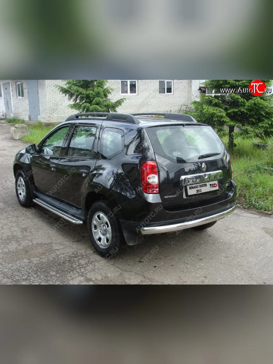 Защита задняя (овальная длинная 75х42 мм) ТСС Тюнинг Renault Duster HS дорестайлинг (2010-2015) (овальная длинная)  в Керчи Республика Крым