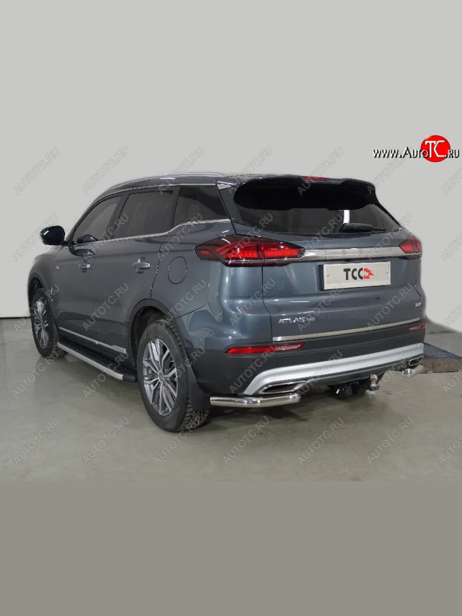 Защита задняя (уголки 60,3 мм) ТСС Тюнинг  Geely Atlas Pro (2019-2025) NL3 (уголки)  в Воронеже Воронежской области