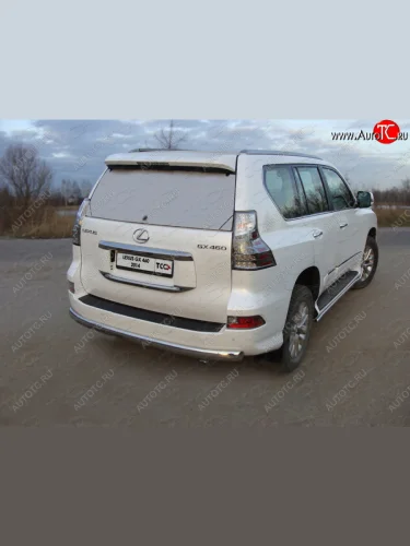 Защита задняя (центральная овальная 75х42 мм) ТСС Тюнинг Lexus GX460  J150 (2019-2022) 2-ой рестайлинг