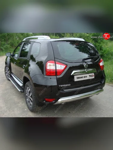 Защита задняя (центральная овальная 75х42 мм) ТСС Тюнинг Nissan Terrano  D10 (2013-2016) дорестайлинг