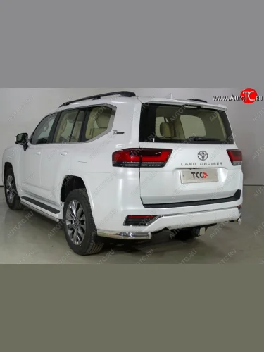 Защита задняя (уголки овальные 75х42 мм) ТСС Тюнинг (уголки овальные) Toyota Land Cruiser  J300 (2021-2025) дорестайлинг