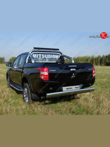 Защита задняя (центральная 120х60 мм) ТСС Тюнинг (центральная) Mitsubishi L200 5 KK,KL рестайлинг (2018-2022)