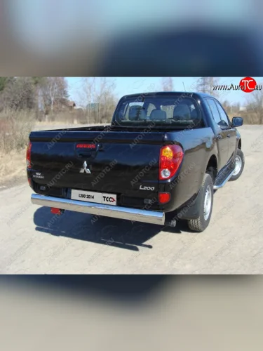 Защита задняя (центральная 120х60 мм) ТСС Тюнинг (центральная) Mitsubishi L200  4 (2013-2016)  рестайлинг
