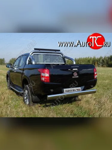 Защита задняя без заднего бампера (центральная 120х60 мм) ТСС Тюнинг Fiat Fullback (2016-2018)