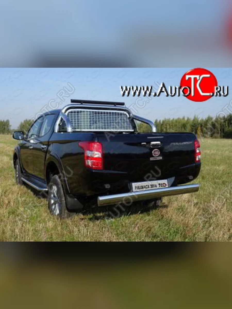 Защита задняя без заднего бампера (центральная 120х60 мм) ТСС Тюнинг Fiat Fullback (2016-2018) (центральная)  в Керчи Республика Крым