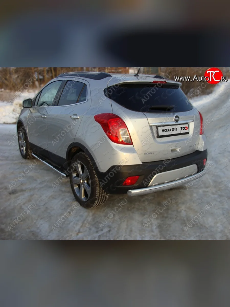 Защита задняя (центральная 75*42 мм) ТСС Тюнинг  Opel Mokka (2012-2016) (центральная)  с доставкой в г. Керчь