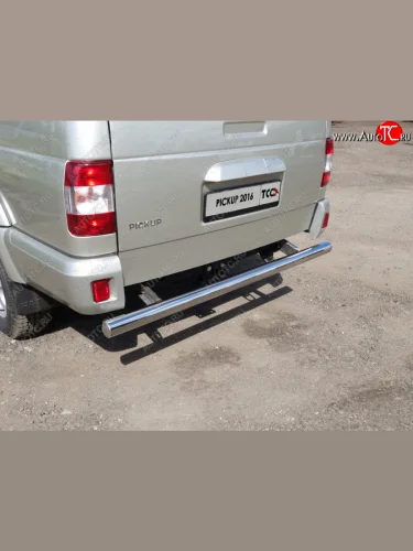 Защита задняя (центральная 76,1 мм) ТСС Тюнинг (центральная) Уаз Патриот  23632 (2016-2025) 2-ой рестайлинг пикап