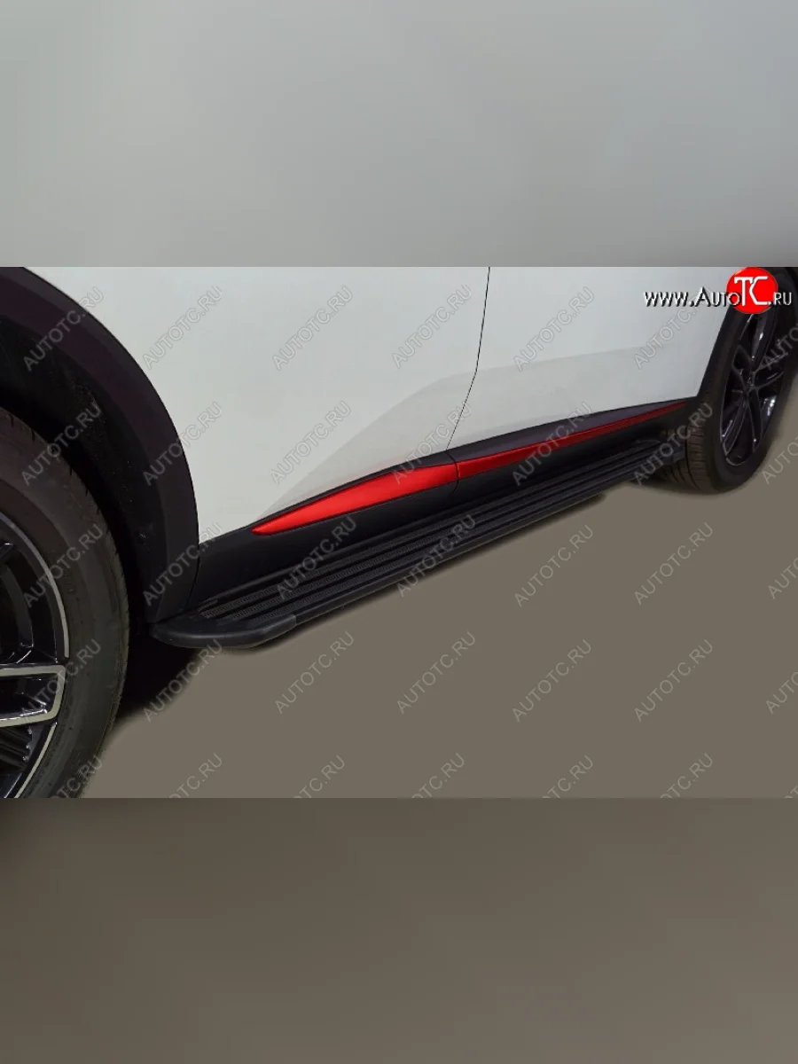 Пороги алюминиевые Slim Line ТСС Тюнинг Changan CS55 Plus (2021-2025) (Black )  в Керчи Республика Крым