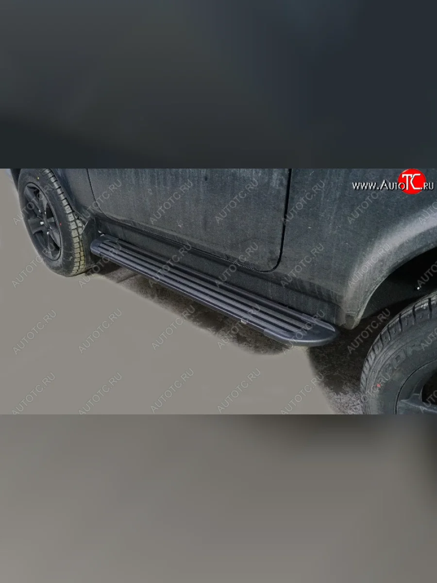 Пороги алюминиевые, ТСС Тюнинг Лада ВАЗ нива 4х4 2121 (Legend) 3 дв. 2-ой рестайлинг (2021-2025) (Slim Line Black)  с доставкой в г. Керчь