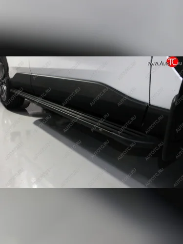 Пороги алюминиевые ТСС Тюнинг (Slim Line Black) Toyota RAV4 XA50 5 дв. дорестайлинг (2018-2025)