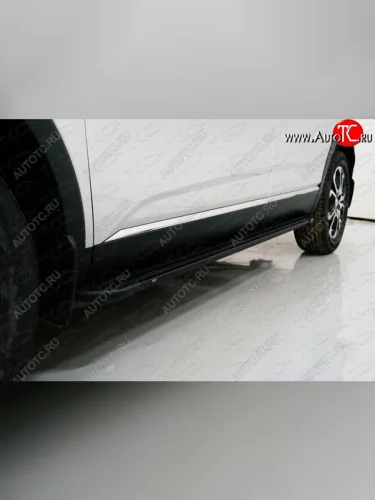 Пороги алюминиевые Slim Line ТСС Тюнинг (Black ) Renault Arkana (2019-2025)