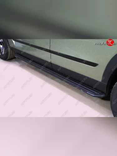 Пороги алюминиевые Slim Line ТСС Тюнинг (Black) JAECOO J7 (2023-2025)