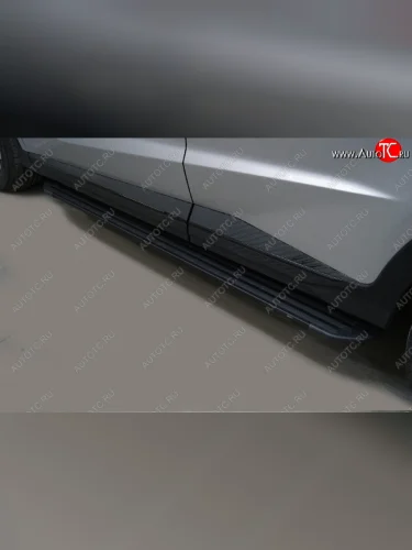 Пороги алюминиевые Slim Line ТСС Тюнинг (Black) Jetour X70 Plus (2023-2025)