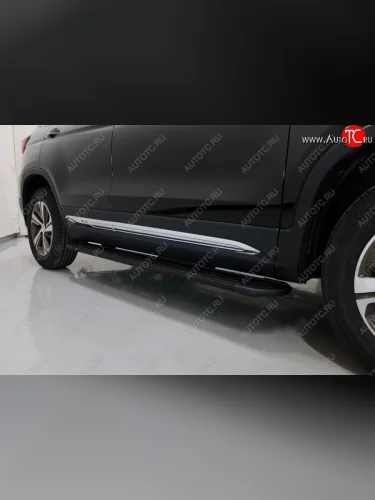 Пороги алюминиевые Slim Line ТСС Тюнинг (Black) Changan CS75 1-ый рестайлинг (2018-2022)